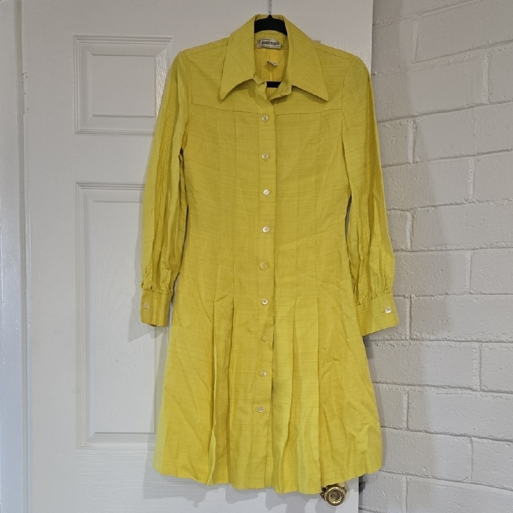 Vintage Joseph Magnin Yellow Linen
